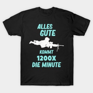 Lustiges MG Maschinengewehr Soldaten Gamer Fun T-Shirt